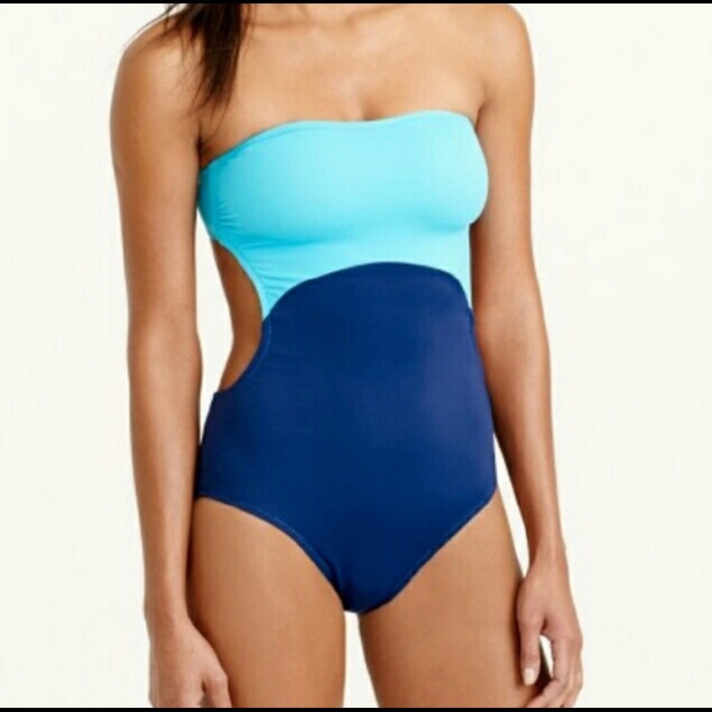 J Crew Women’s Size 10 Colorblock Cutout One Piece Swimsuit